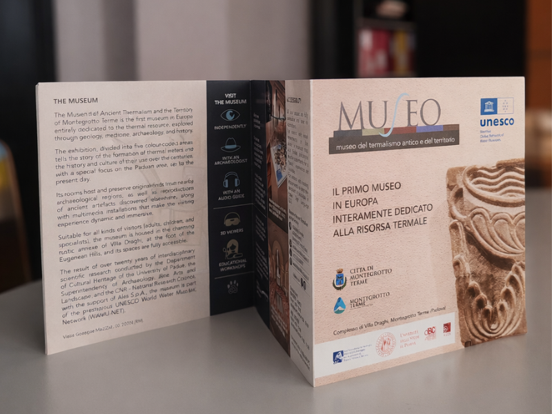Il nuovo pieghevole per raccontare il Museo del Termalismo Antico