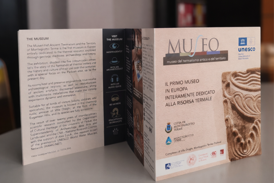 Il nuovo pieghevole per raccontare il Museo del Termalismo Antico